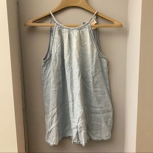 Denim Wash Halter Tank